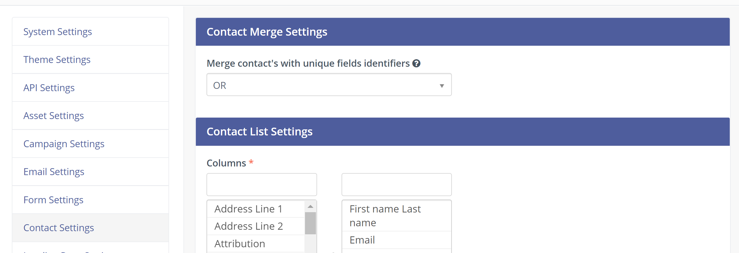 Screenshot of Contact duplicates