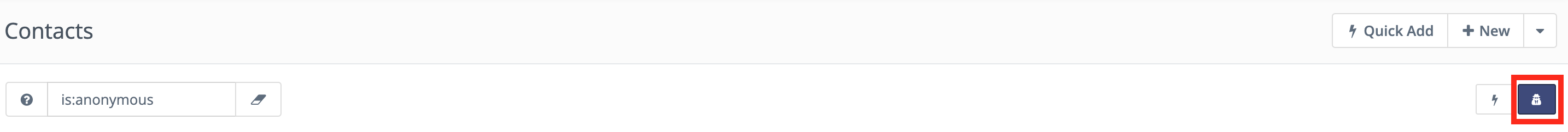 Screenshot of anonymous Contact