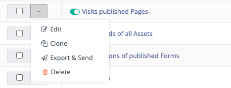 Screenshots of Mautic Report Options