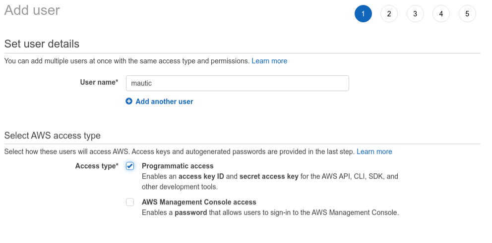 Screenshot of Amazon S3